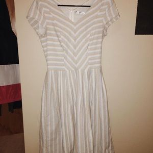 Chevron, stripes knee length dress